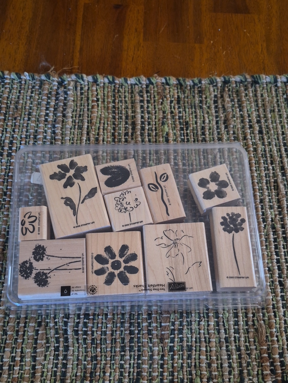 Wooden Petal Prints Rubber Stamp Set - 2004